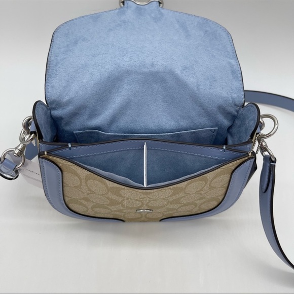 Coach Georgie Saddle Crossbody Bag In Signature Canvas - Picture 8 of 11